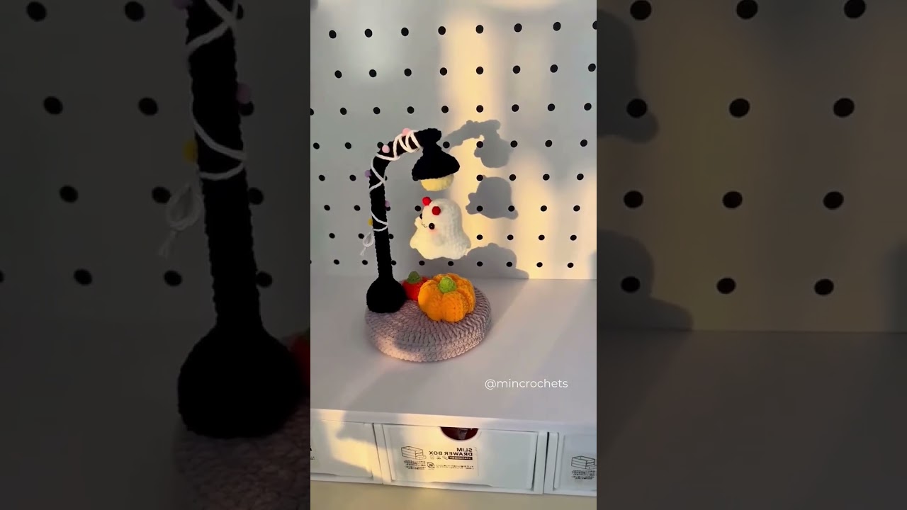 it lights up... AND heals my inner child 💡#ghostlamp #cozydecor #spookyseason #crochetvibes