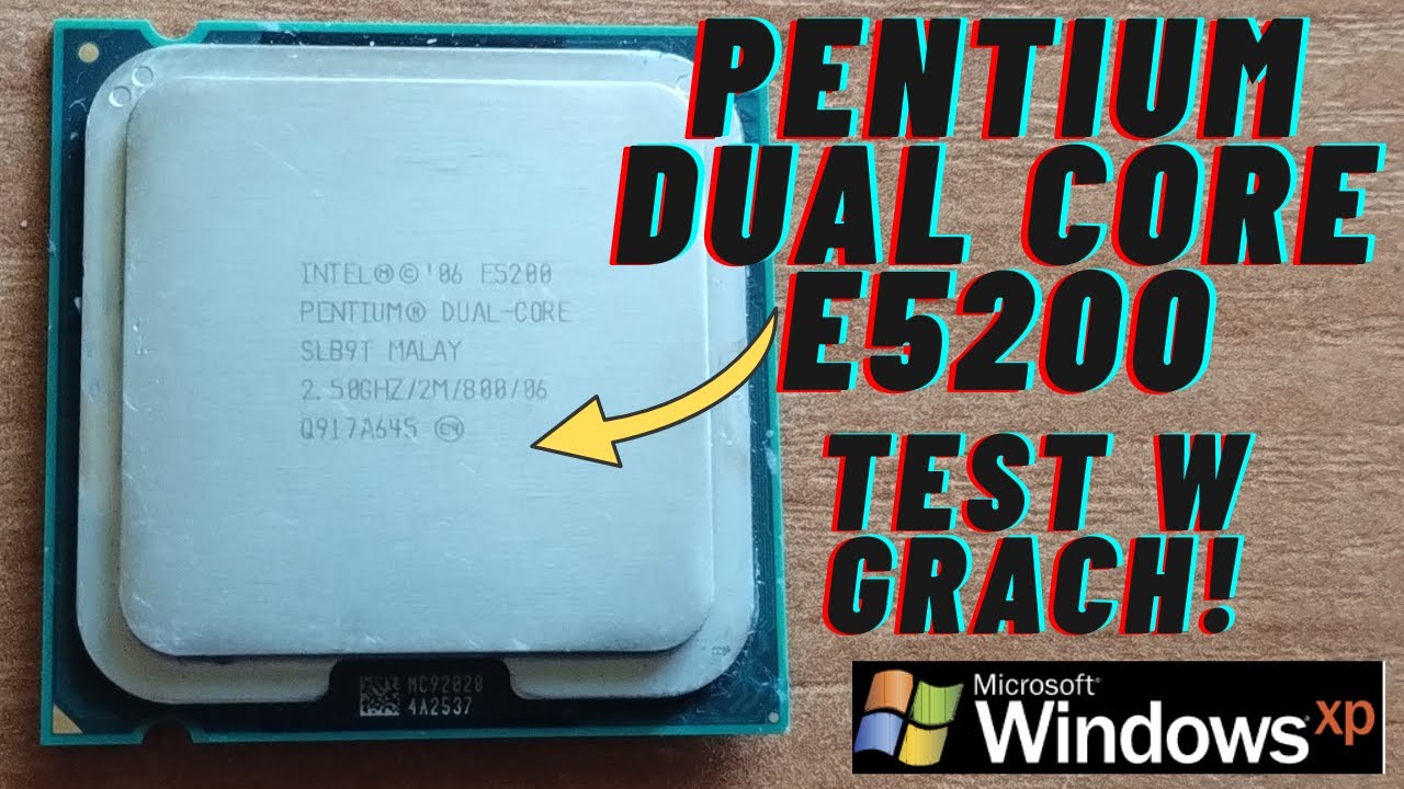 E67 Pentium Dual Core E5200. Test w retro grach na Windowsa XP, bo miał być Ryzen 9 3900X, ale padł.