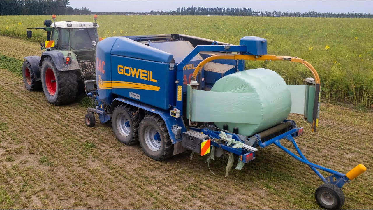 Baling Lucerne Silage w/ Fendt 818 & Göweil | Webbline
