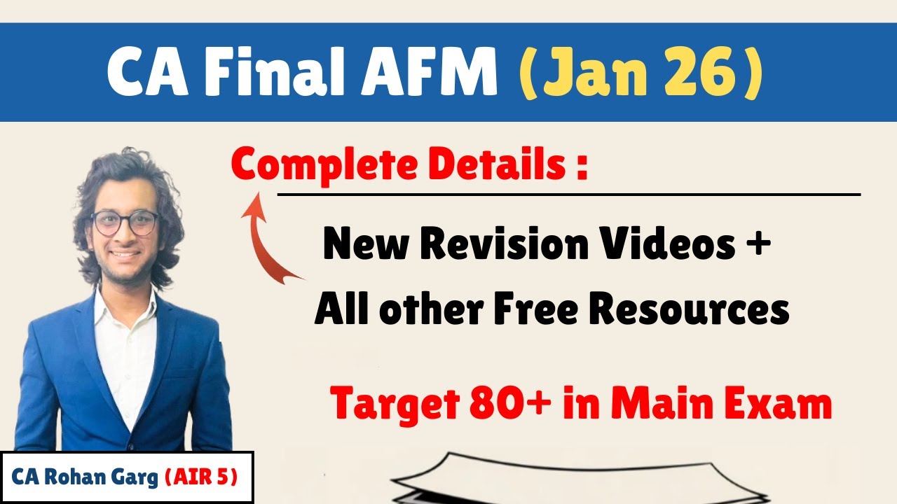 AFM Details of New Revision Videos for Jan 26 Attempt and other Free resources