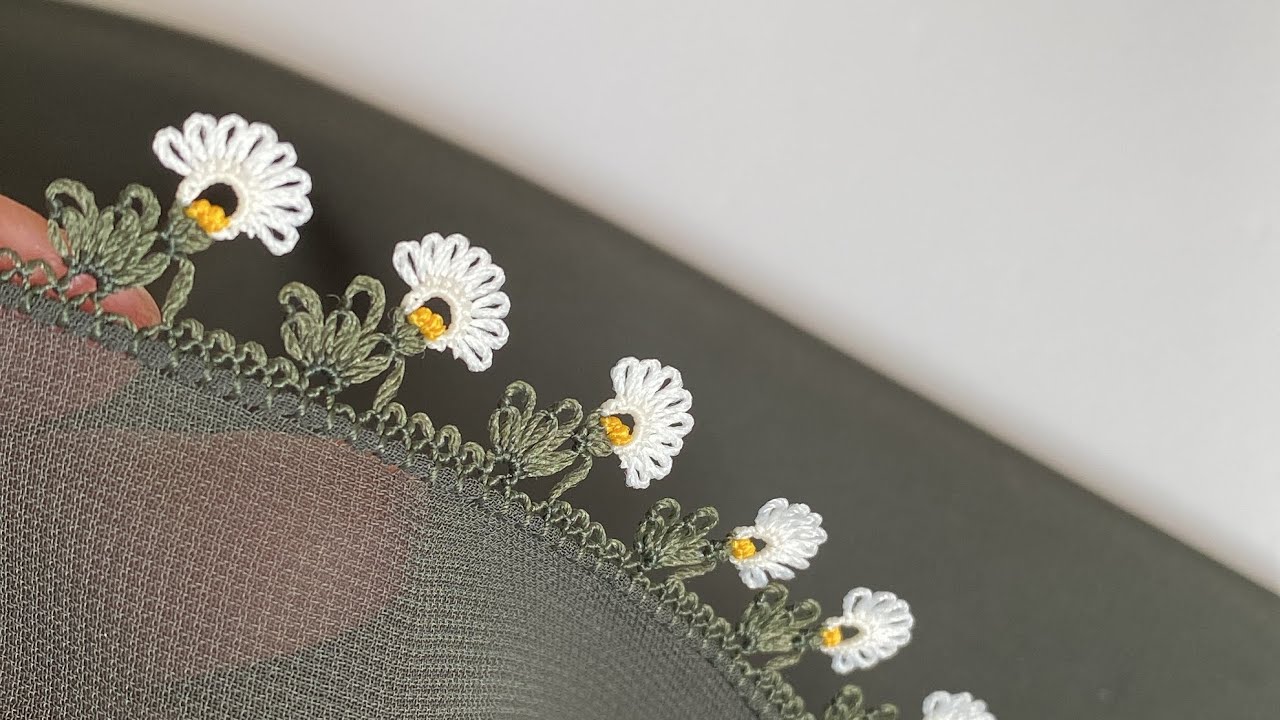 49/ HAKİ RENK VİRAL OLAN GÖSTEŞLİ TASARIM TREND İĞNE OYASI MODELI 2024 NEEDLE LACE KNITTING