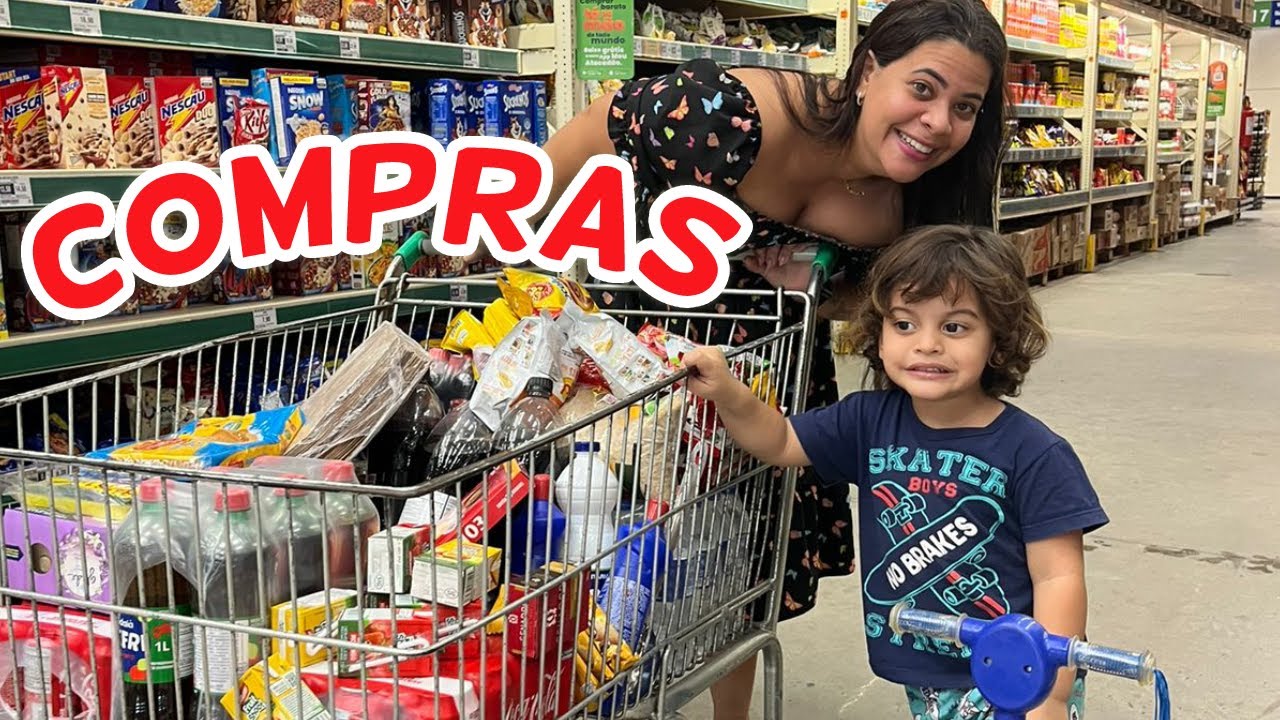 COMPRAS DO MÊS NO MERCADO 🛒 LEVAMOS NOSSO FILHO JUNTO!! 😍