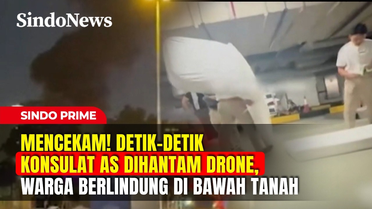 MENCEKAM! Detik-Detik Konsulat AS Dihantam Drone, Warga Berlindung di Bawah Tanah | Sindo Prime