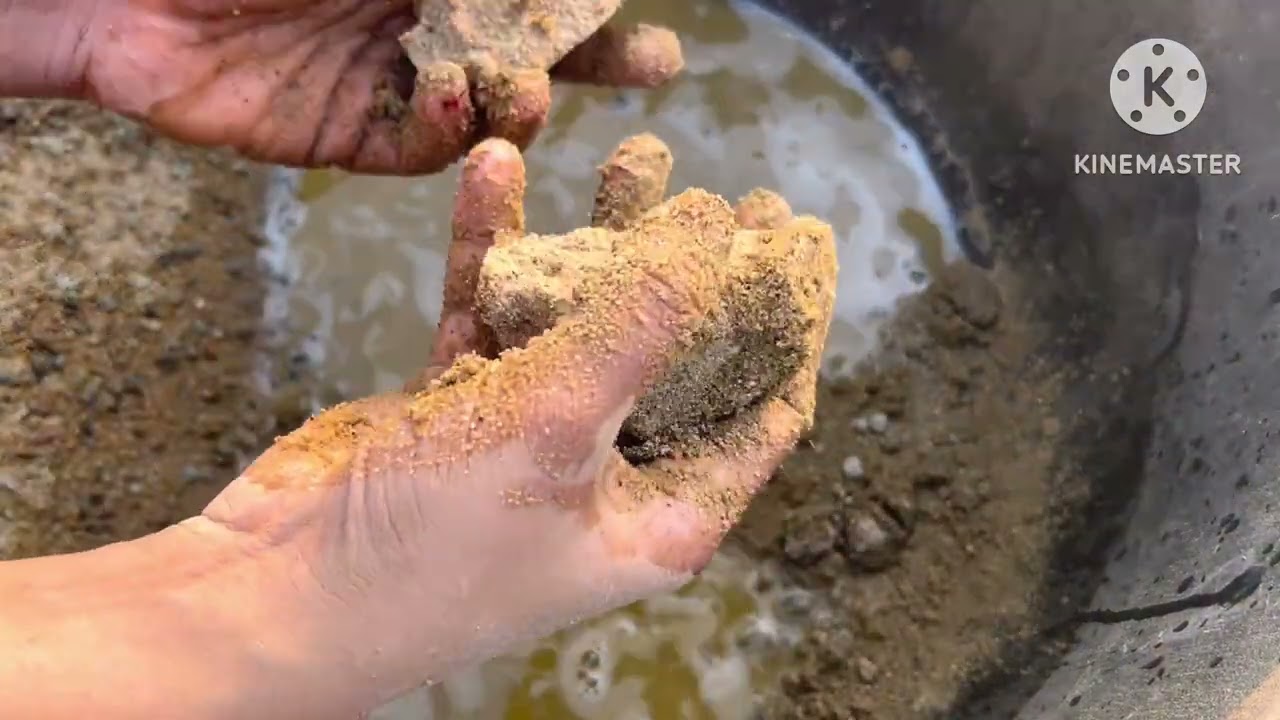 ASMR - Yellow sand cement water crumbling paste play #asmr #satisfying  #viral @CrumblingHubASMR 