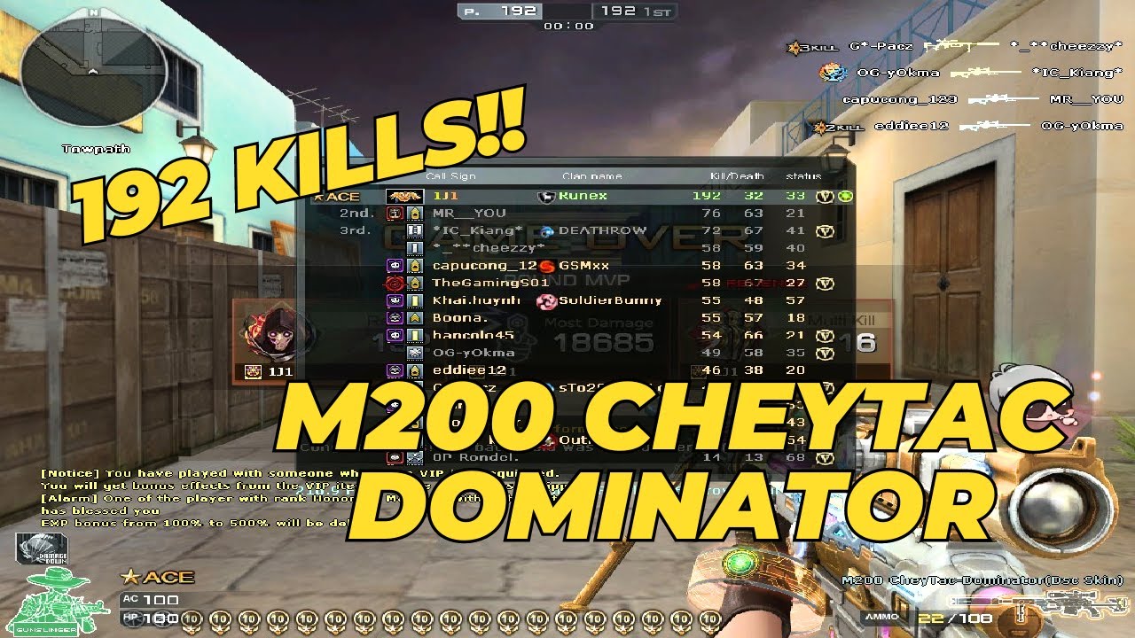 Crossfire PH: Игровой процесс M200 Cheytac-Dominator (192 убийства)