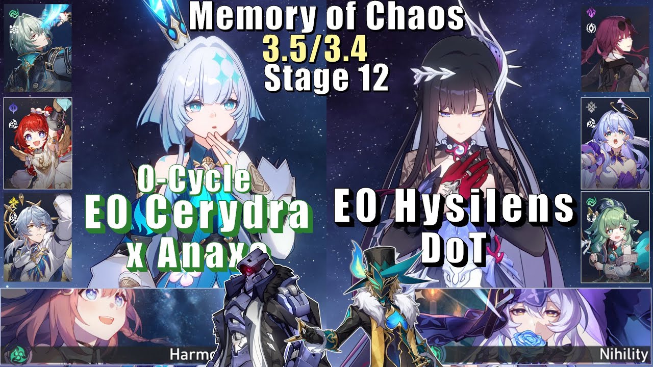 E0S0 Cerydra Anaxa & E0S0 Hysilens Robin | Memory of Chaos 12 3.5/3.4 3 Stars | Honkai: Star Rail