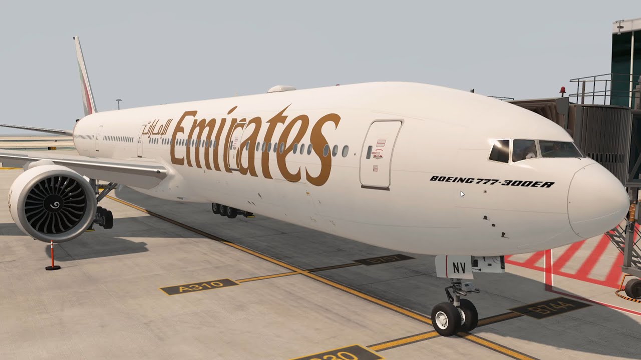 P3D 5.4 | Amman - Dubai | PMDG 77W | VATSIM | NEW Emirates livery