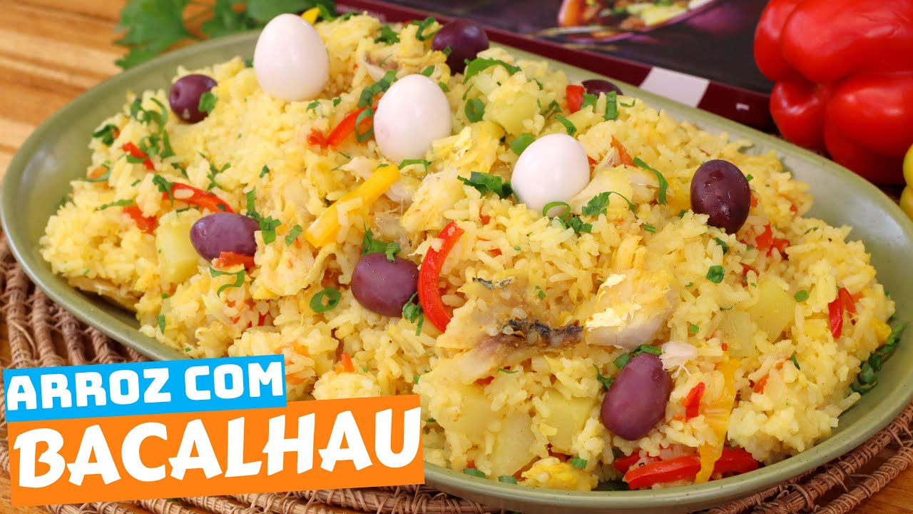 O MELHOR ARROZ COM BACALHAU QUE VOCÊ JÁ VIU - SIMPLES - FÁCIL E DELICIOSO - Receitas de Pai