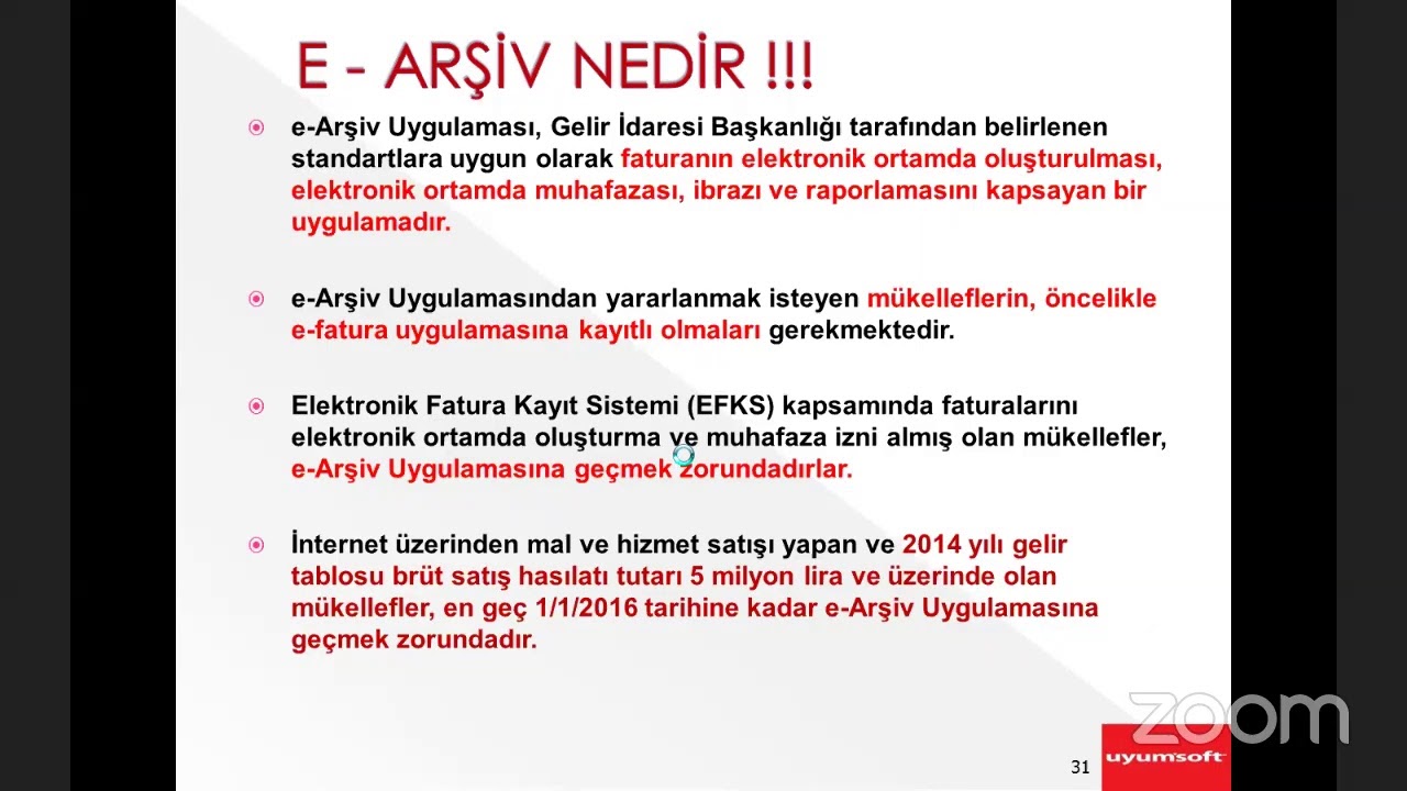 Uyumsoft e-defter ve e-fatura eğitimi