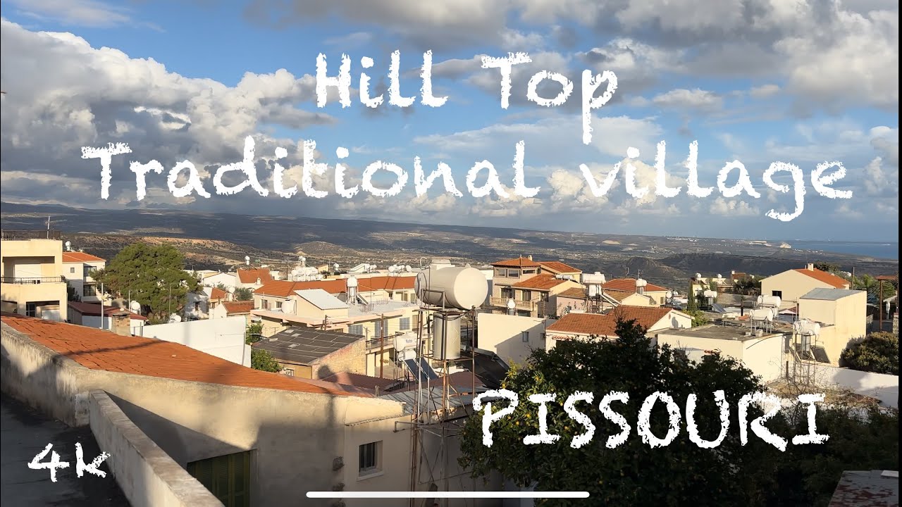 4k WALK  hilltop traditional Cyprus village Pissouri| Ambient surround sounds