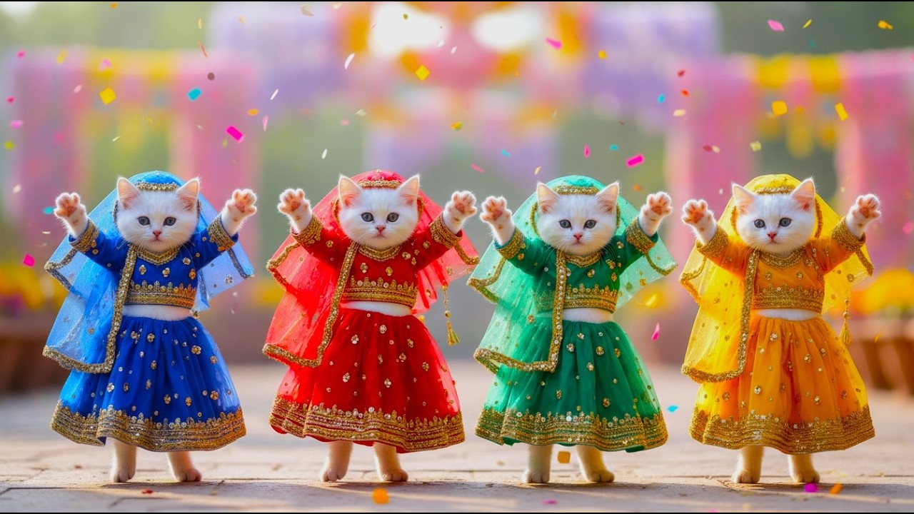 बिल्ली डांस | Meow with kitty  videos funny dance🤣💃Dance Videos for cats #funny #dancingcat #cat