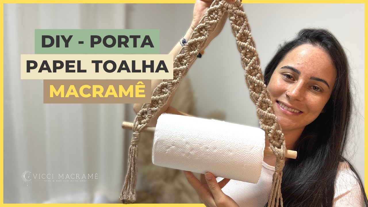 SUPORTE PAPEL TOALHA MACRAME