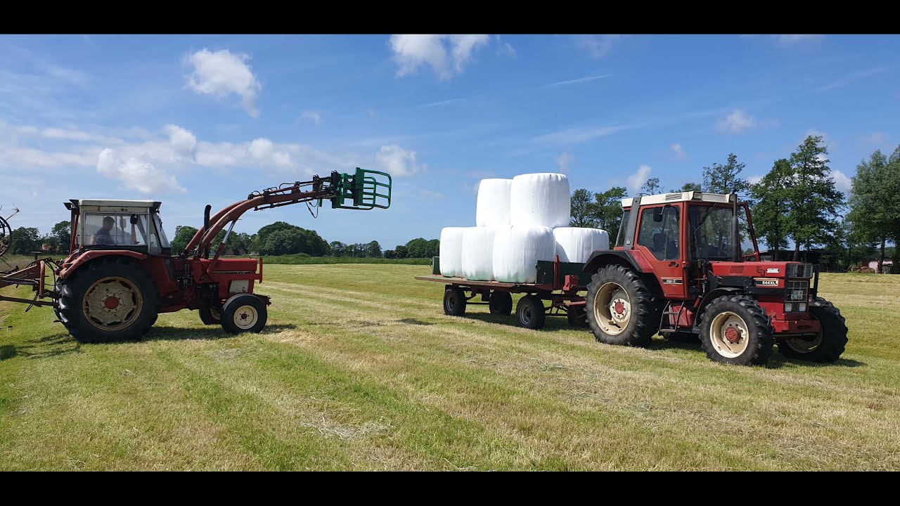 heuernte 2021 rundballen pressen und wickeln ihc claas cuxagrar