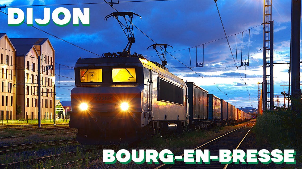 Cabride de DIJON à BOURG-EN-BRESSE en BB 22200, 120km/h sur la BRESSE !