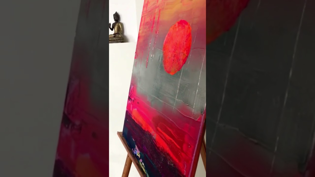 Abstract painting &ldquo;Orange in the sky&rdquo;