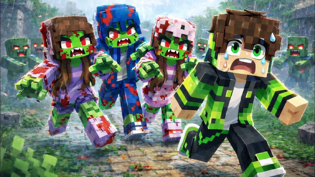 SOBREVIVÍ A UNA INVASIÓN ZOMBIE🧟‍♂️ EN MINECRAFT😫😭