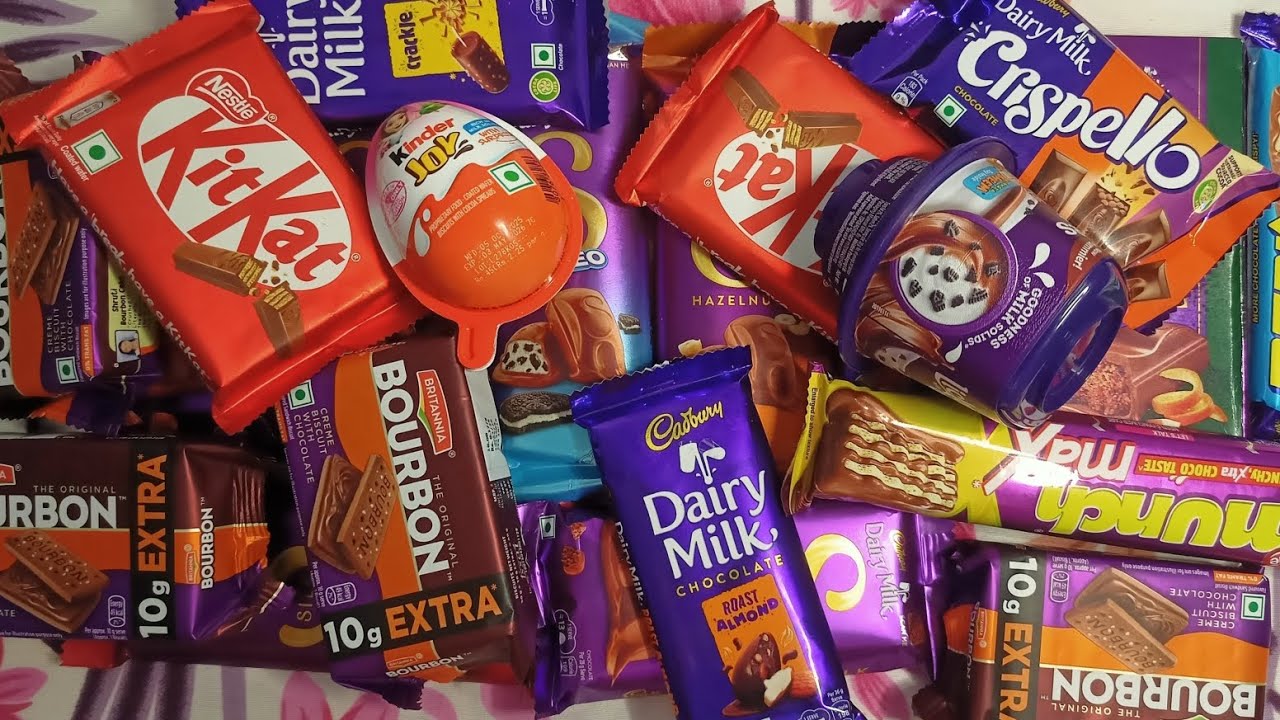 Lots of candies and chocolates 