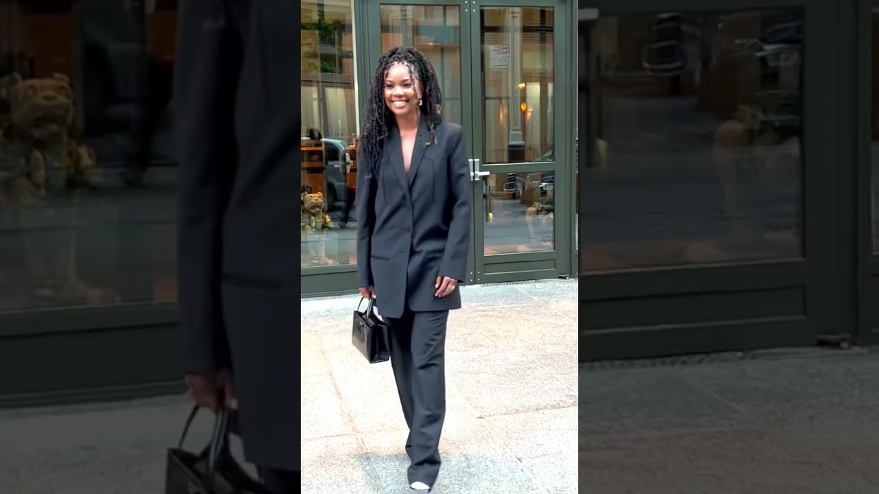 Suited for the City: Wearing a Menswear-Inspired Outfit Gabrielle Union is Spotted in NYC #shorts30