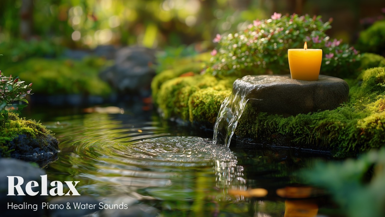 Relaxing Music for Anxiety Relief 🌿 Gentle Water Sounds & Healing Piano in Japanese Garden