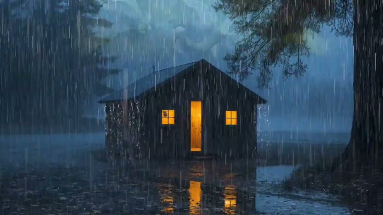 Thunder and Rain at Night – Relaxing 3 Hour Ambience