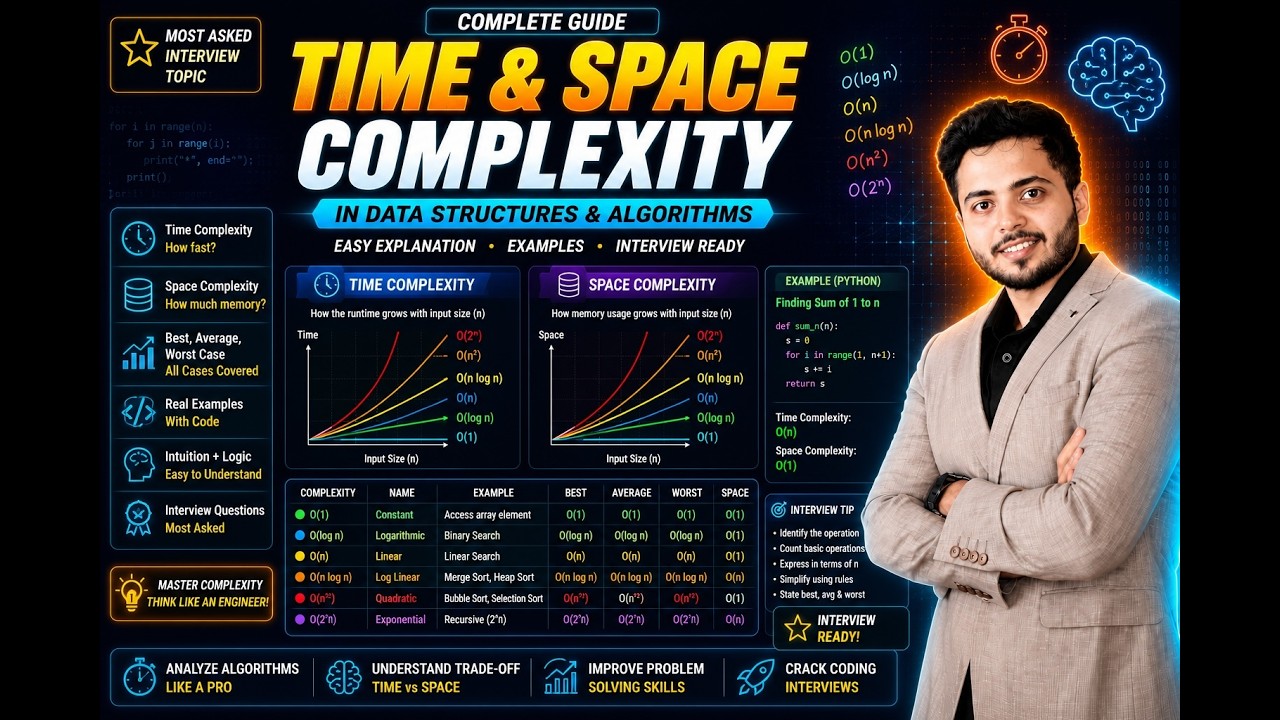 ADVANCED DSA in Python 🔥 Time & Space Complexity | Big O, Theta & Omega Explained