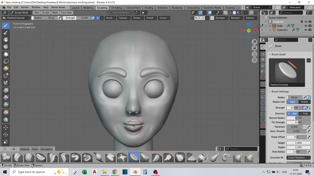 Day 6 | Blender Face Modeling for Beginners | Daily 3d Learning.