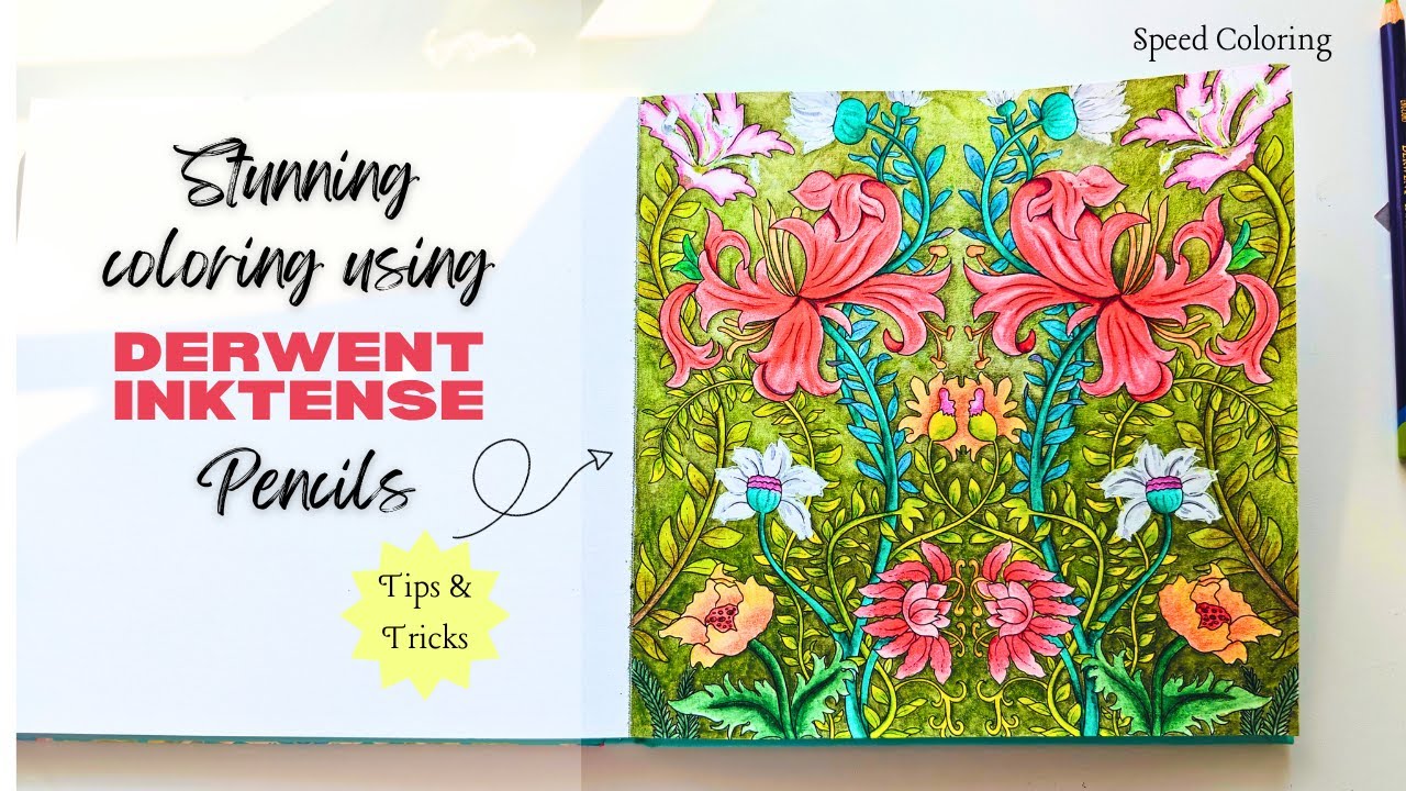 ★ Derwent Inktense Pencils ✏ The SECRET to AMAZING Adult Coloring Book Art #speedcoloring #coloring