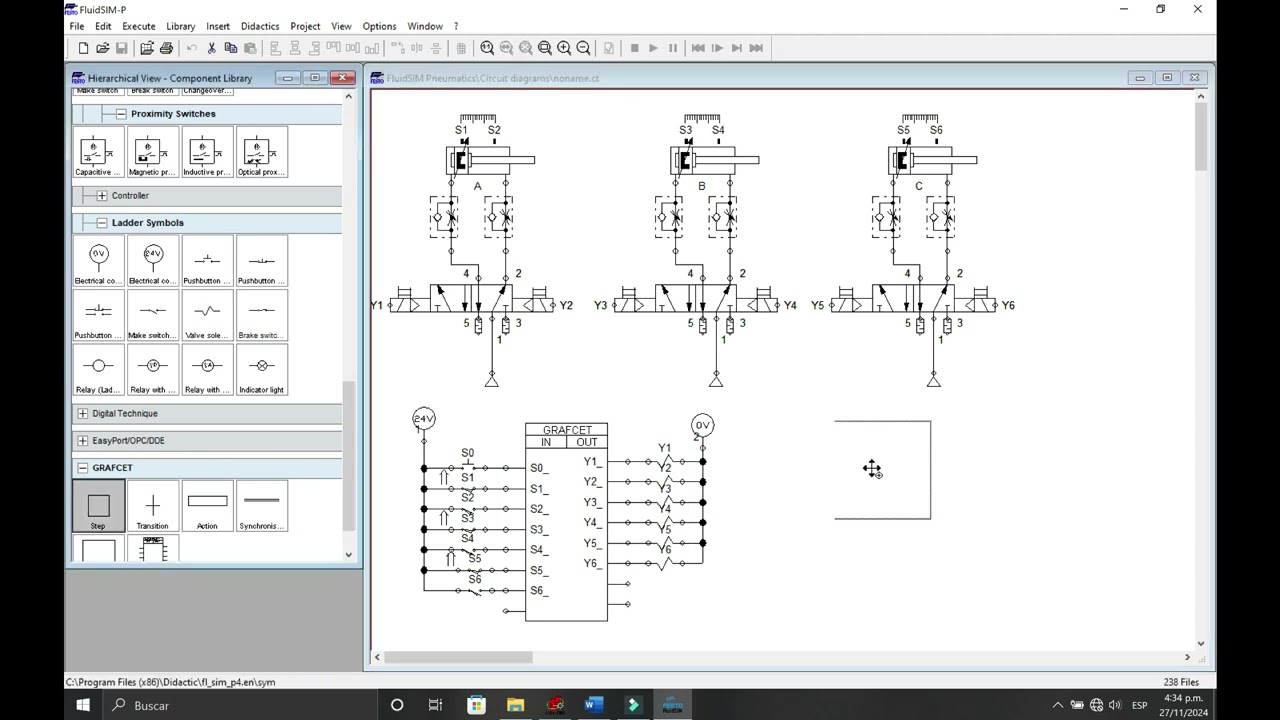 Uso de GRAFCET en FluidSIM
