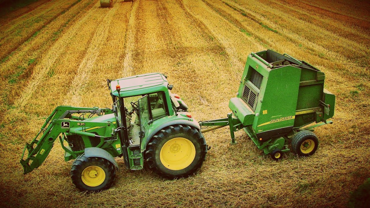 John Deere 990 Rundballenpresse vs. 592  / 6210R - 6320