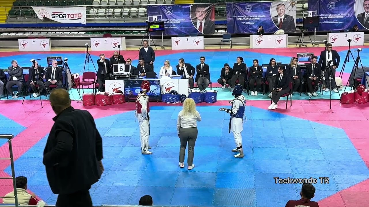 Ahsen şengün🔵(Trabzon) Hayrünnisa İzmir(Batman)🔴 57kg female final 2024 büyükler taekwondo Muğla