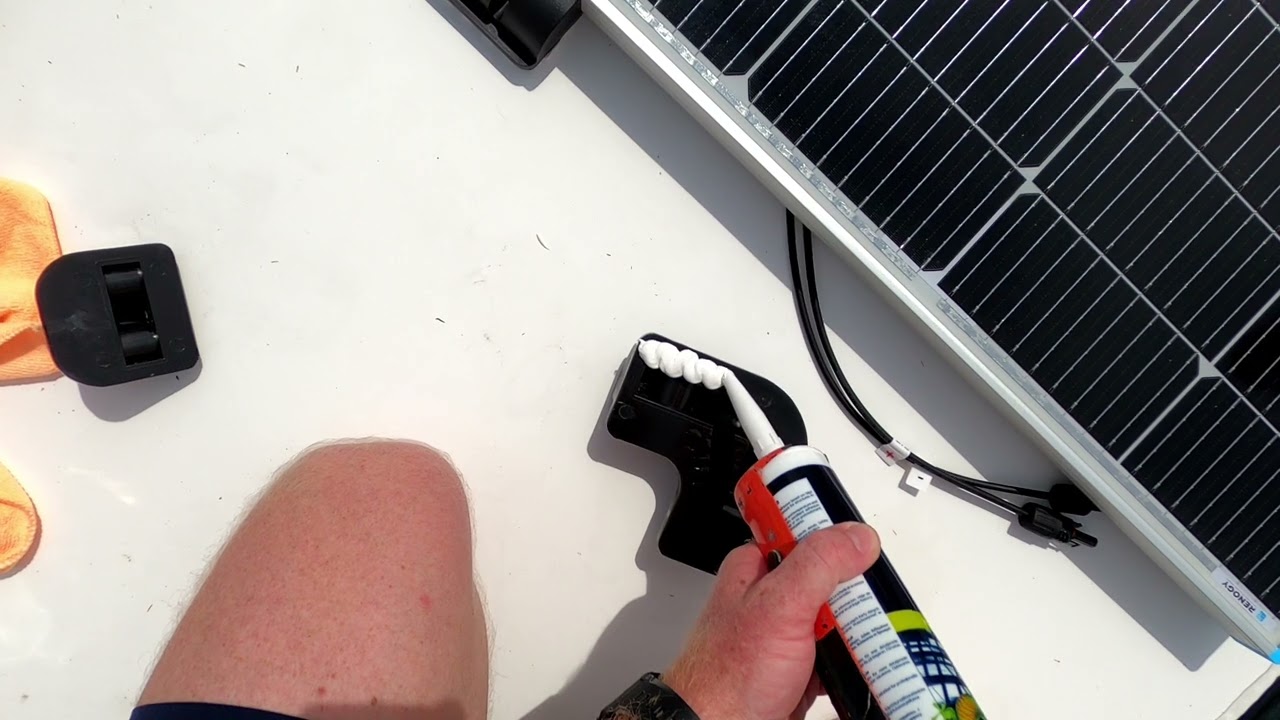 Renogy solar panel install on Toy Hauler Caravan