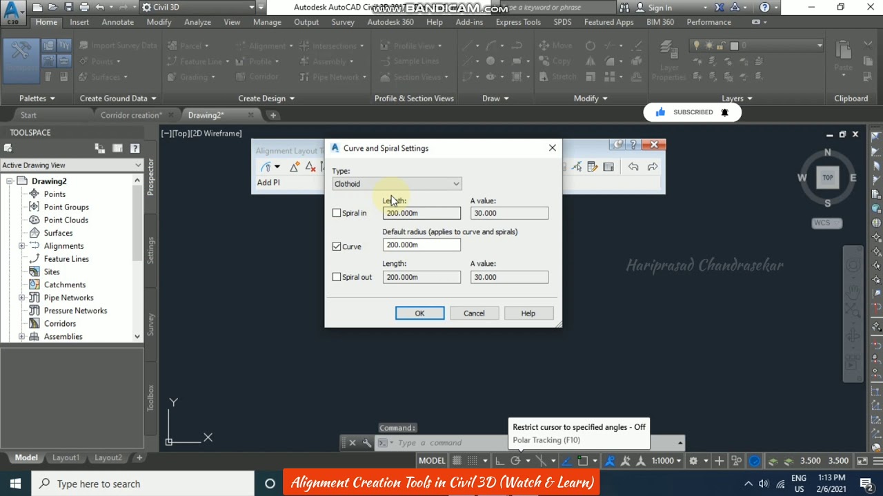 Alignment Creation Tools in Civil 3D (Watch & Learn)