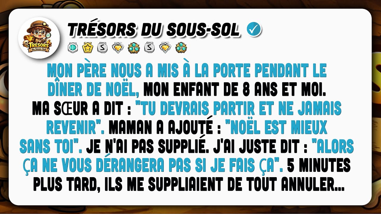 Mes Parents Nous Ont Virés À Noël Avec Mon Enfant. 5 Minutes Après, L'impensable.
