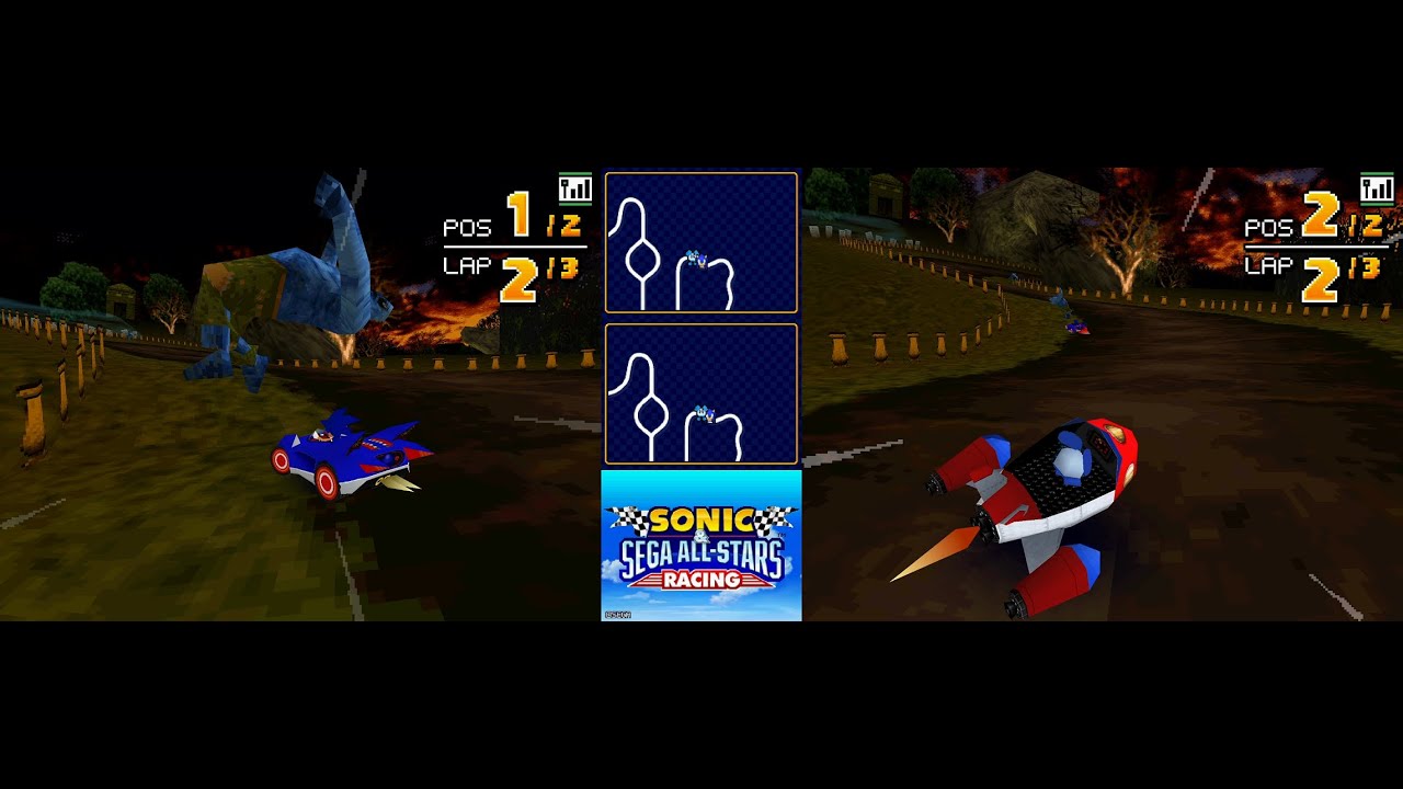 Sonic & Sega All-Stars Racing Nintendo DS 2 player All Stages 60fps