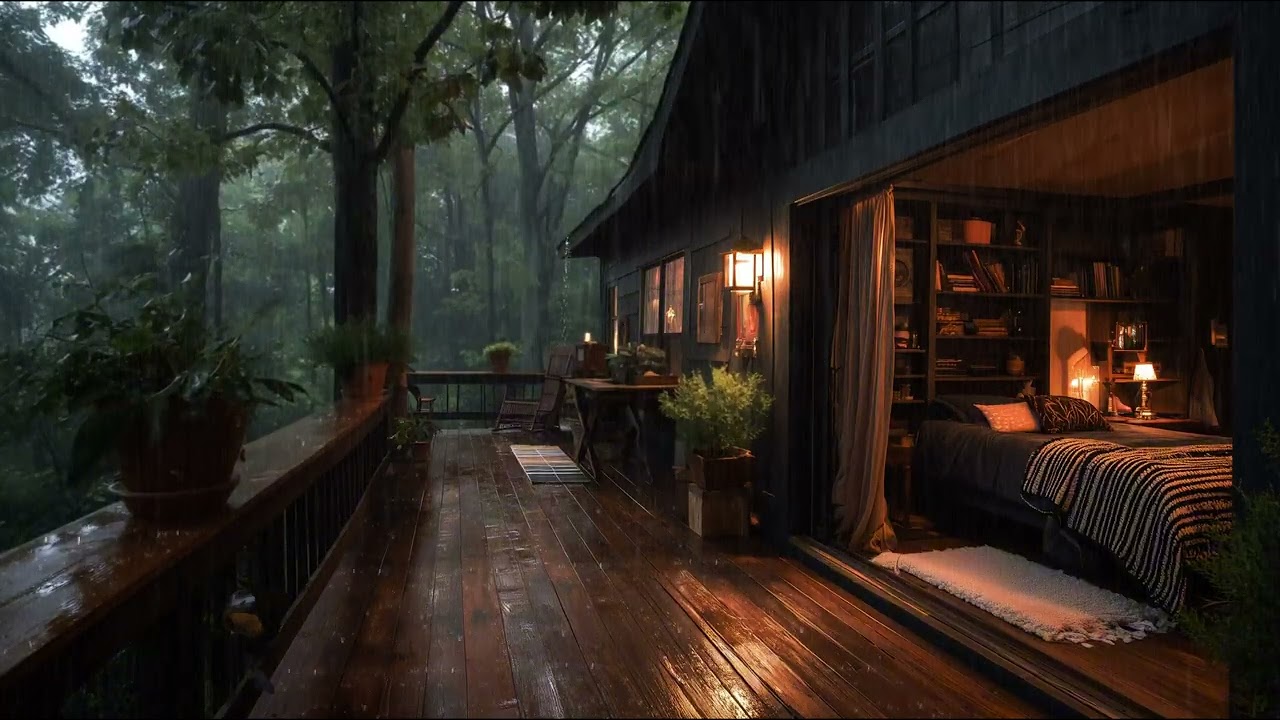 Звуки лесного дождя для ночного сна | Мягкое расслабление и помощь при бессоннице