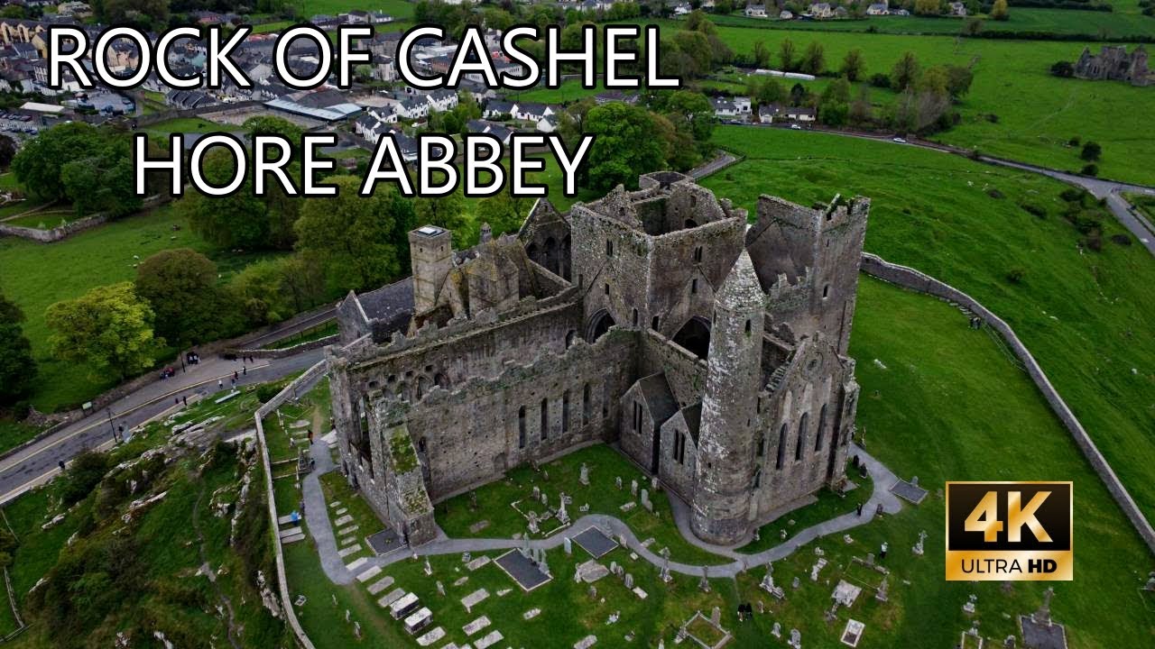 Rock of Cashel and Hore Abbey, County Tipperary, Ireland - 4K DJI Mini 2 Drone Footage