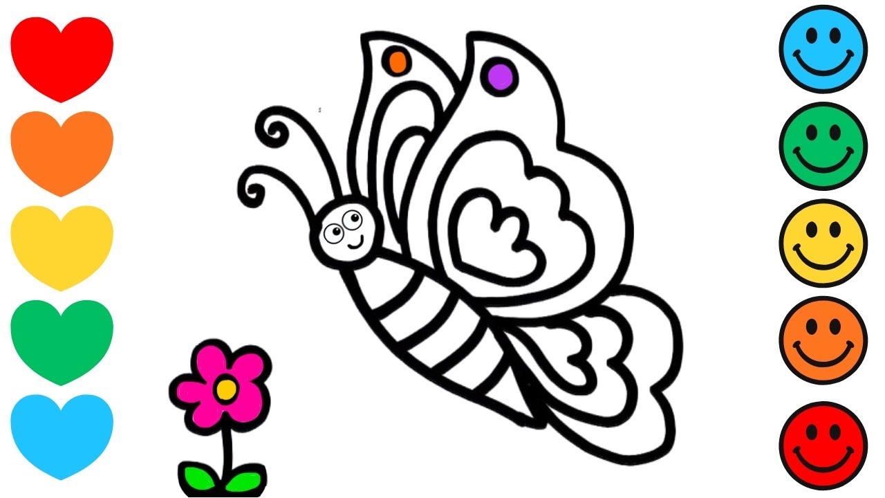 How to Draw a Butterfly 🦋✨🌈❤️ | Rainbow Butterfly Drawing Easy | Step by Step Art Tutorial