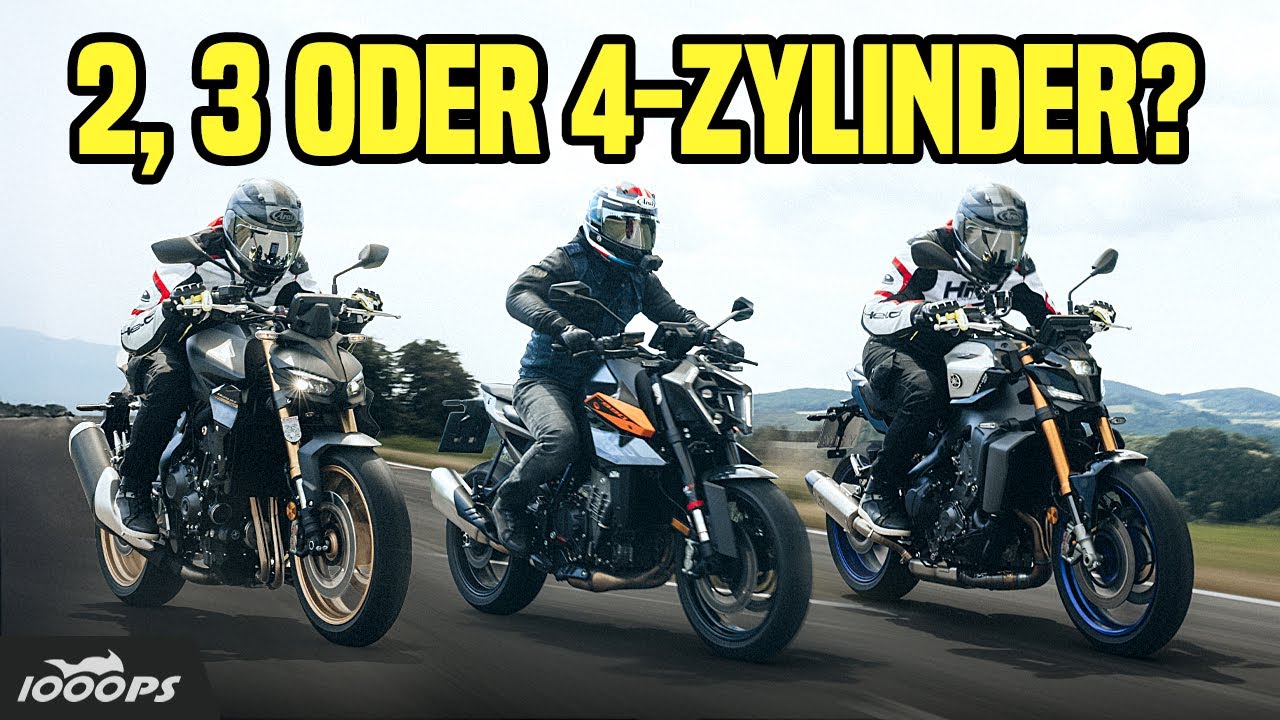 KTM 990 Duke vs. Yamaha MT-09 SP vs. Honda CB1000 Hornet SP – Wieviel Zylinder brauchst Du?
