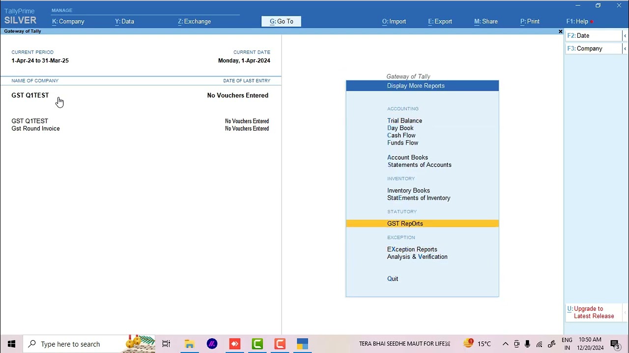 Export Ledger in Tally and Import into another company in Tally Prime