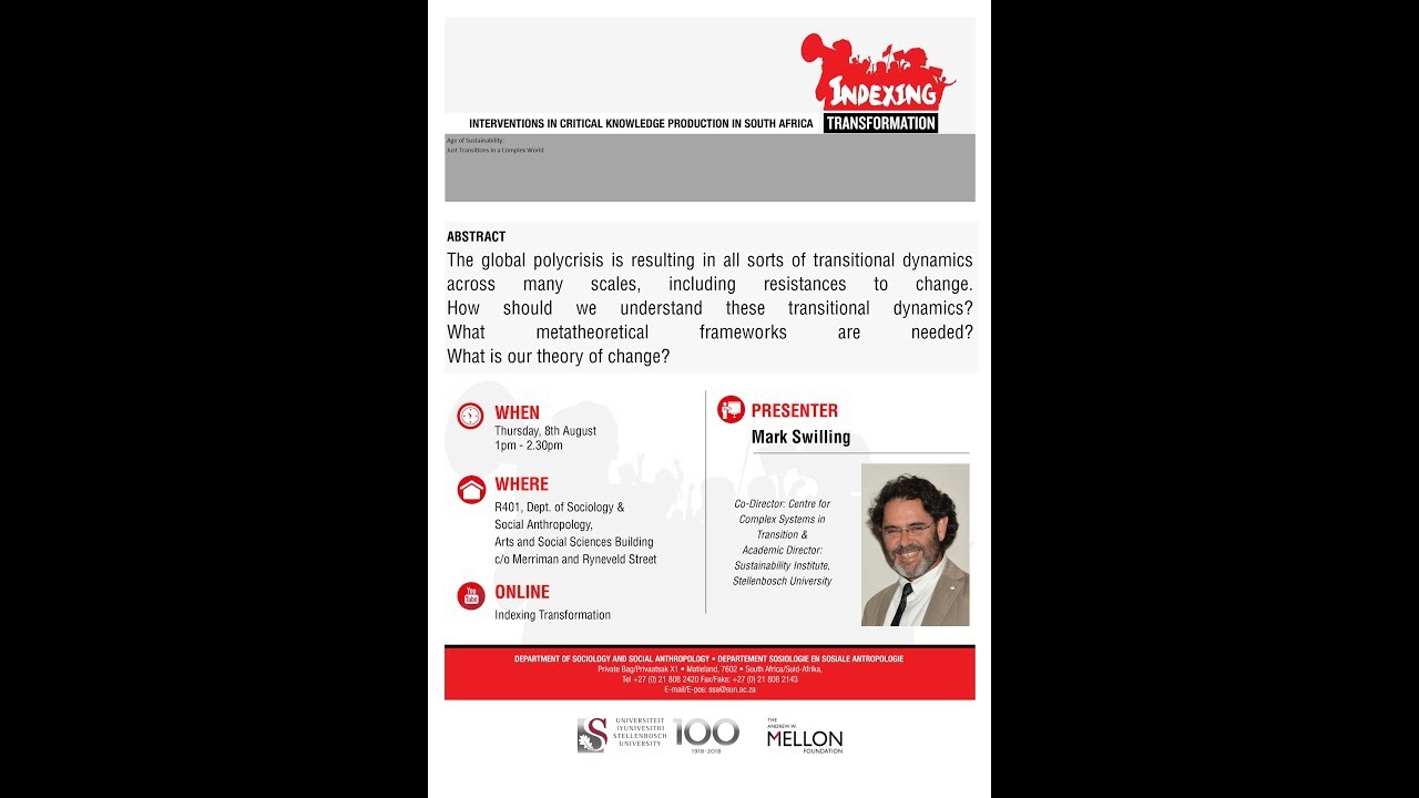 Mark Swilling: Age of Sustainability, Just Transitions in a Complex World