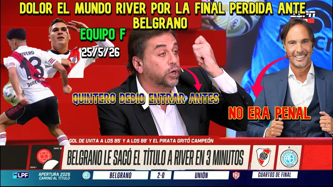 Equipo F: Messi lesionado. repercuciones de la final perdida por River ante Belgrano