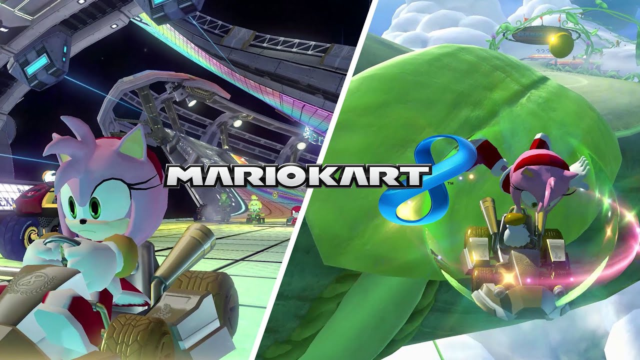 What happens if AMY ROSE is a driver in MARIO KART 8? | Custom Driver |  4k60