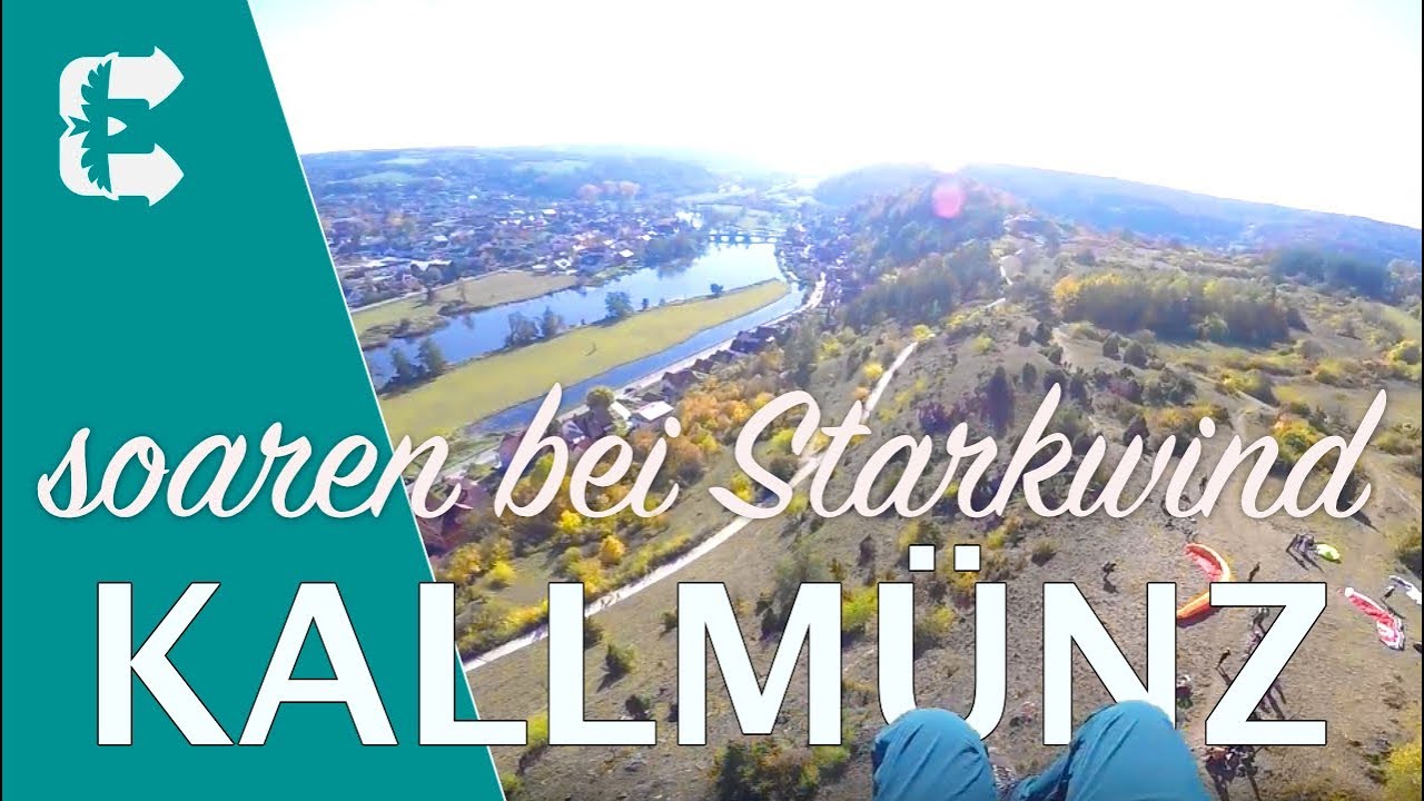 Paragliding am Burgberg Kallmünz (Oktober 2018) - soaren bei Starkwind