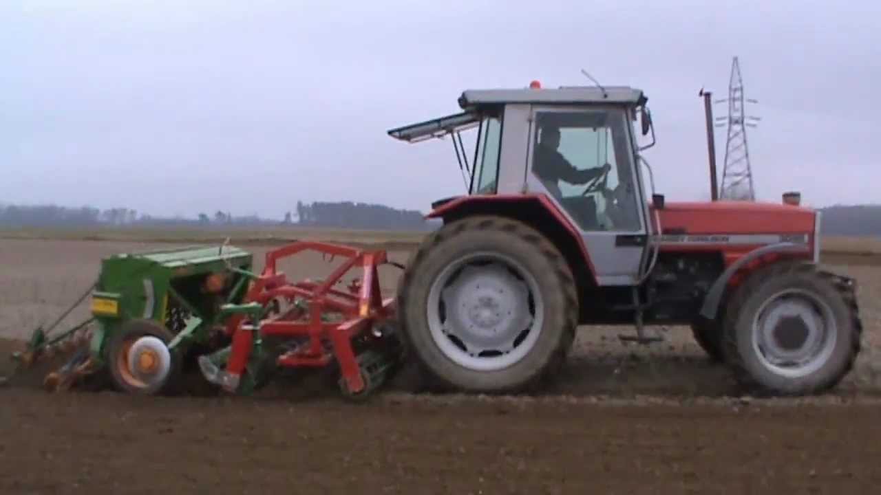 Wiosna 2012 Siew jęczmienia | Massey Ferguson 3095 | Amazone D7 Super S | HD |