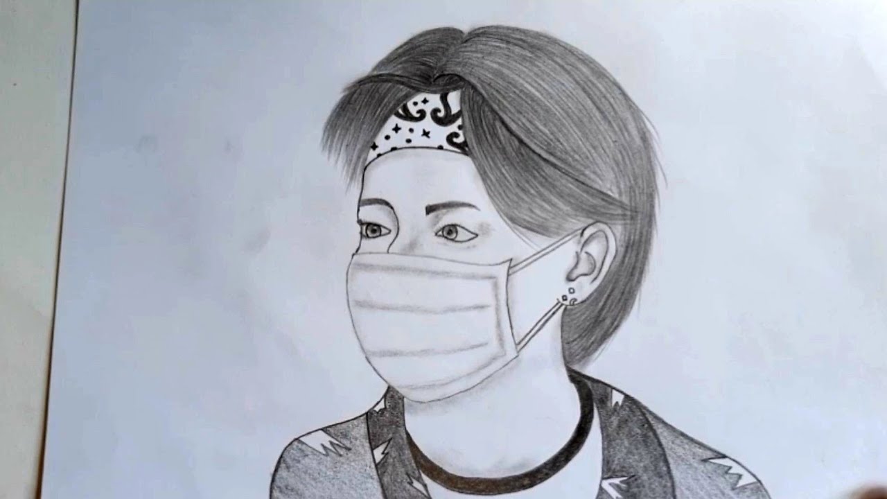 رسم ولد يضع كمامة كورونا \ كيفية رسم رجل يرتدي كمامة \ رسم سهل \ تعليم الرسم للمبتدئين \ رسومات سهله