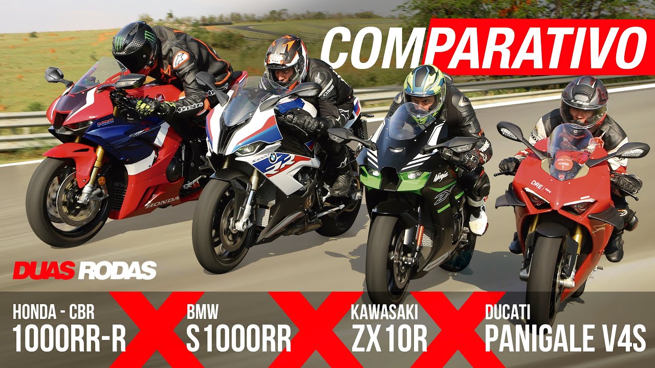 COMPARATIVO | HONDA CBR 1000RR-R x DUCATI PANIGALE V4 x BMW S 1000 RR x KAWASAKI NINJA ZX-10R