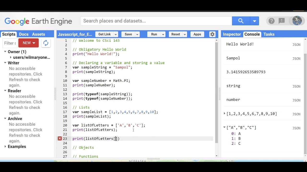 Javascript for Google Earth Engine