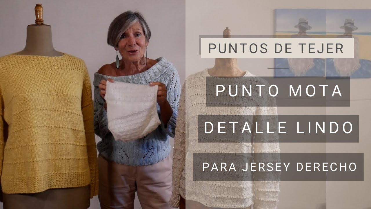 Tejer punto mota | Detalle para tejer jersey derecho 🧶 Puntos calados