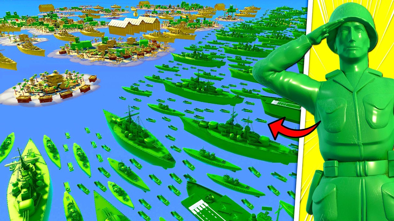 Green Army Men Largest ISLAND FORTRESS Invasion EVER! - Attack on Toys