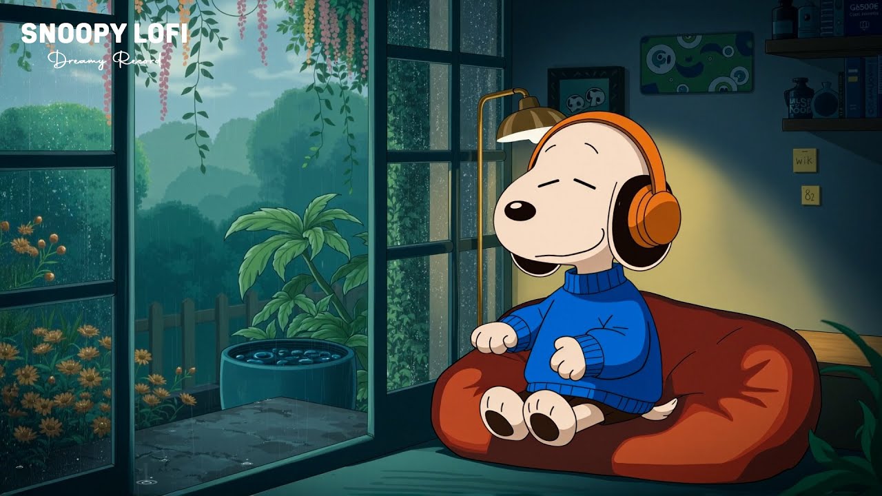 Chilling Rainy Day 🌧️ Lofi Beats for Unwinding and Motivation [Rainy Vibes] ~ Chill with Snoopy